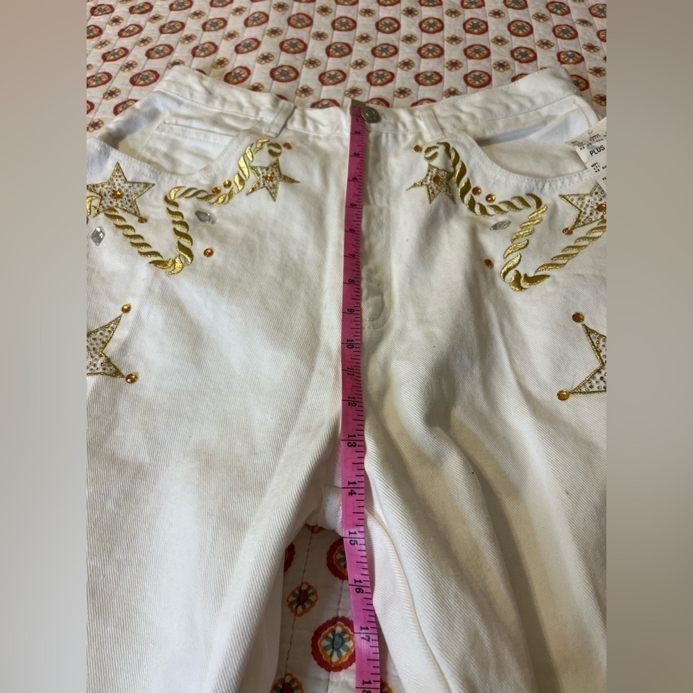 NWT Vintage 80s Country Western Metallic Gold Mom Jeans Size 10 - Picture 10 of 12